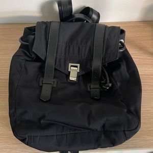 Proenza Schouler PS1 Nylon Backpack w/Leather Trim, Black